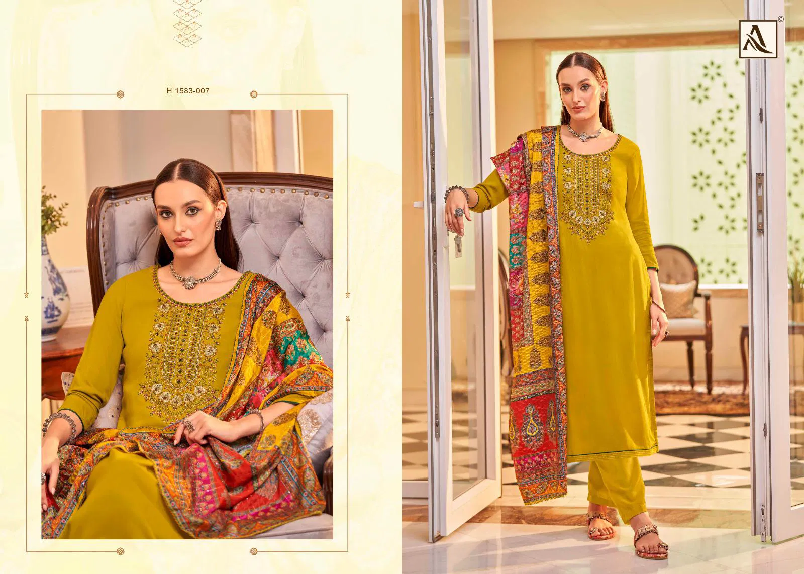 Saundarya Edition 2 By Alok Suit Viscose Rayon Dress Material Suppliers In India